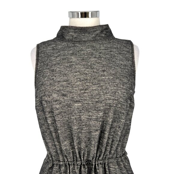 W By Worth Heather Gray Sleeveless Knit Dress Mock Neck Toggle Waist Size 8 - Picture 3 of 13